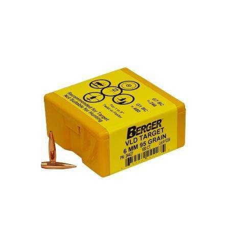 Ammunition Berger Bullets Ready Series 6MM 243DIA 95GR TARGET MATCH VLD